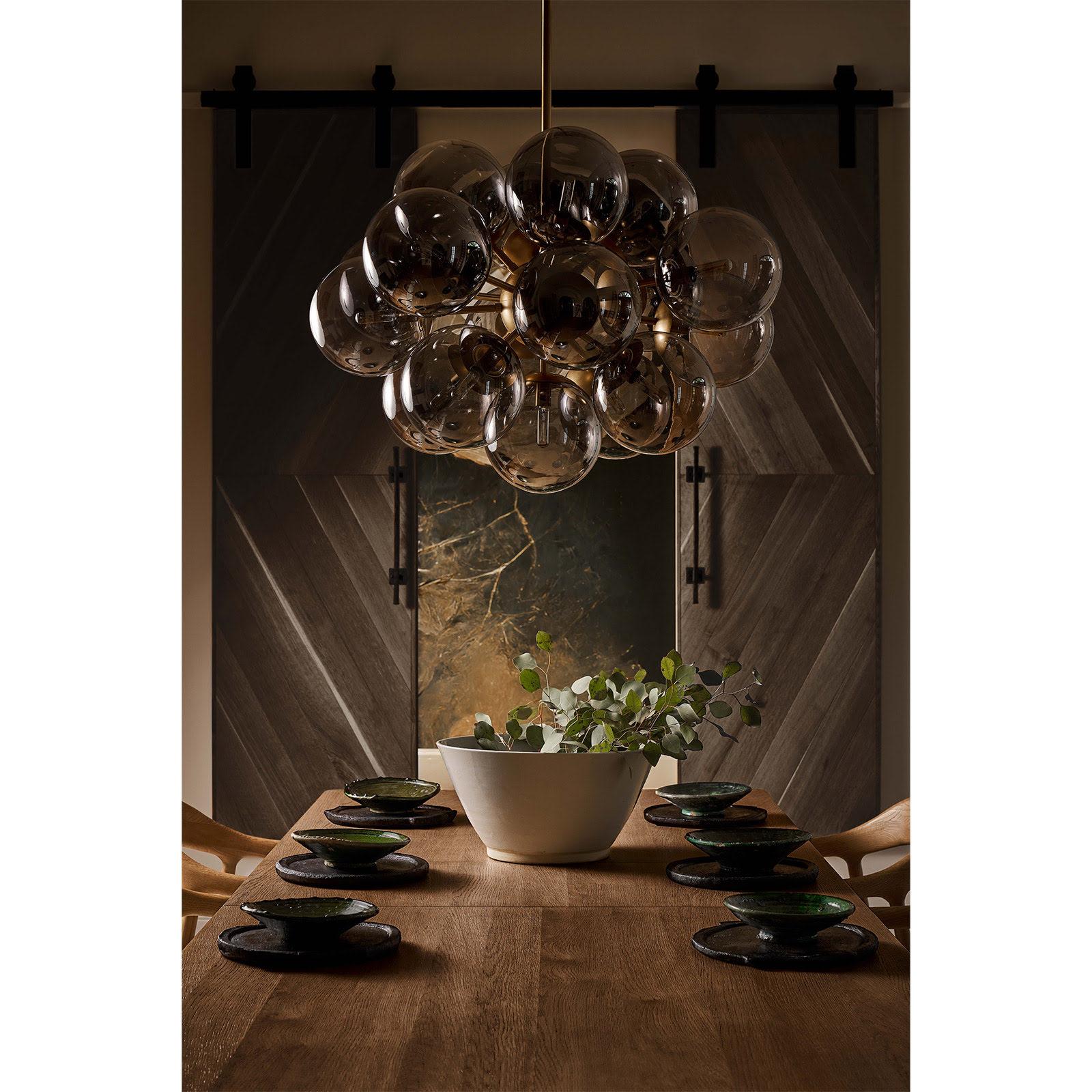 Shine Chandelier (Polished Nickel with Smoke Glass) | Regina